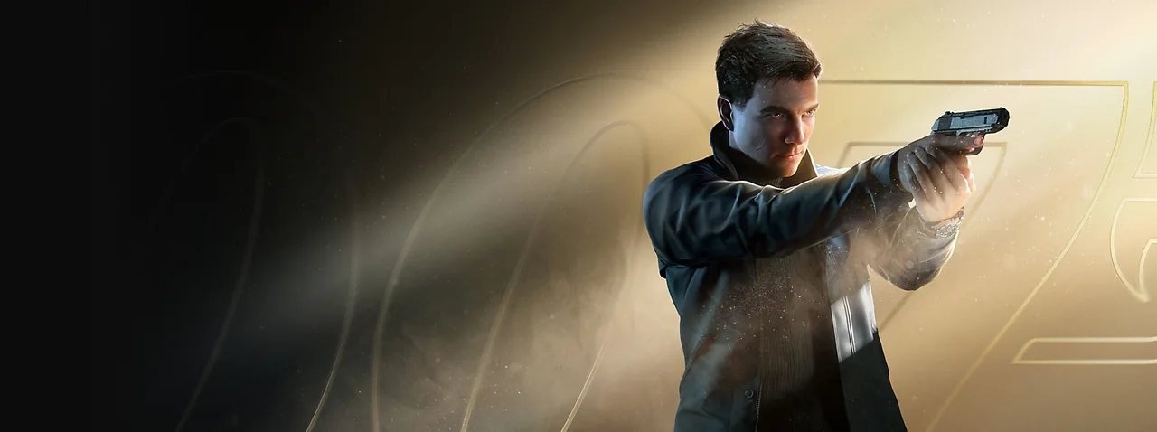 007 First Light hero art showing James Bond pointing a gun