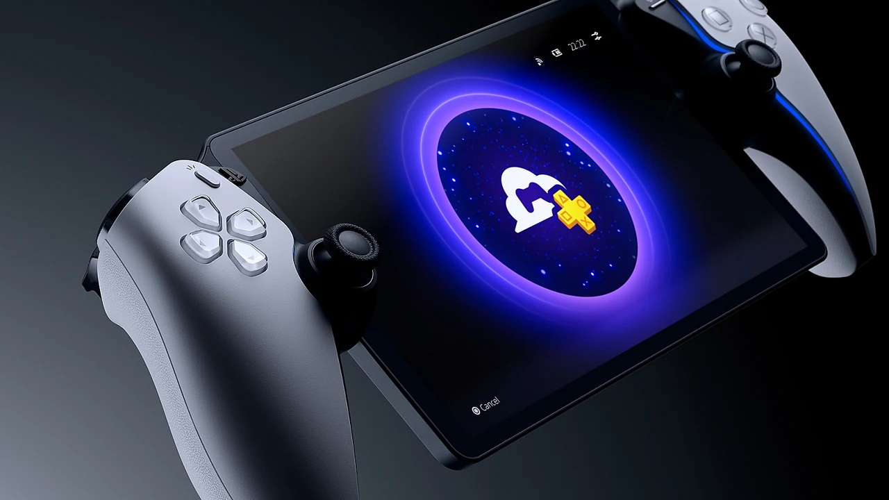 PlayStation Portal displaying the cloud-streaming symbol on its screen.