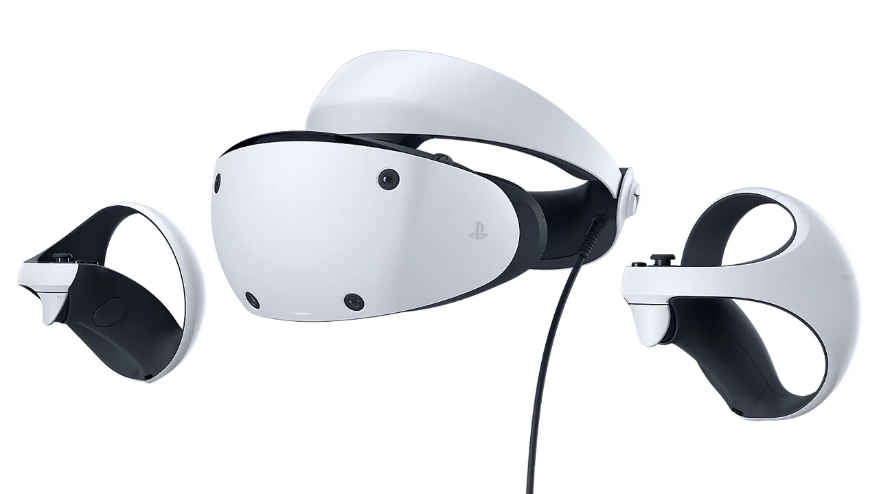 PlayStation VR2 headset and Sense controllers.